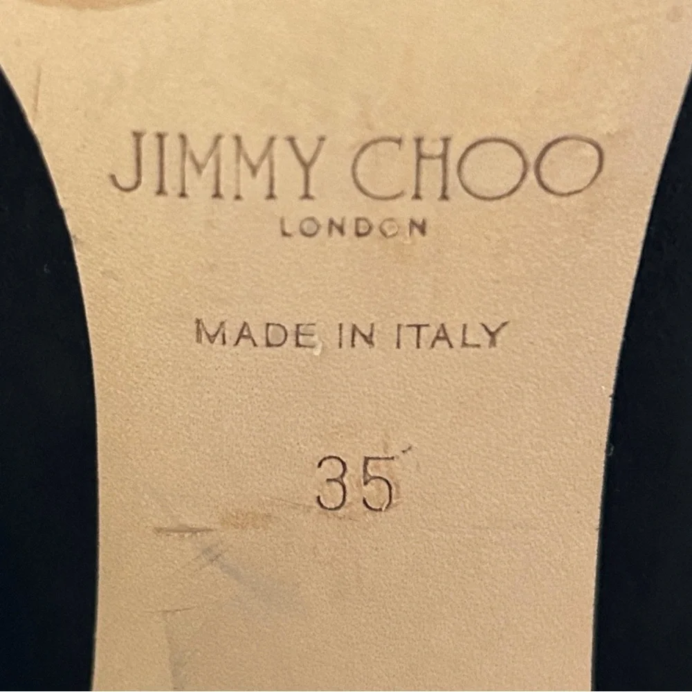 Jimmy Choo Billie Suede Pumps Block Heel Round Toe Minimalist Size US 5 EU 35 - Picture 11 of 14